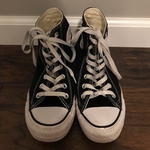 women’s black and white high top converse